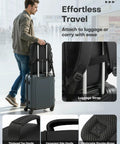TSA Friendly Carry On Travel Backpack for Men and Women With 180 Degree Full Opening Waterproof Pocket on suitcase