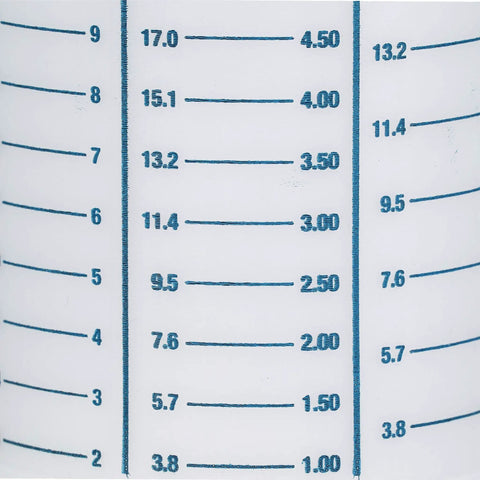 Wide Mouth One Quart Marine Fuel And Oil Mixing Bottle For Quick Precise Two Stroke Engine Ratios Like One Hundred To One Fifty To One Twenty Four To One And Ten To One With Clear Gallon And Liter Level Marks