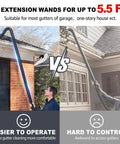 Comparison of Ground Level Gutter Cleaning Tool Attachments For 2.5 Inch Shop Vac with easier reach vs awkward angle