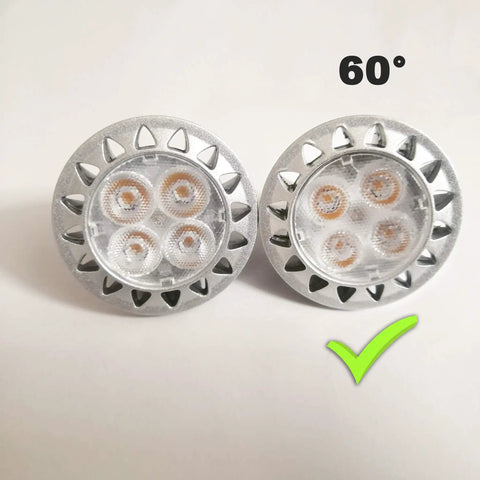 Two MR16 LED Bulbs 60 Degree Wide Beam 5W Power Saver Replaces 20W 35W Halogen 2700K Soft Warm White 12V GU5.3 displayed