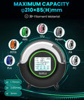 Filament Dryer Box S2 With 360 Degree Heating And Dual Heating Sheets, showcasing touchscreen and compatible filaments.