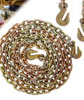 Heavy Duty 3/8 Inch 20 Foot G70 Transport Binder Chain With Clevis Grab Hooks For Towing Logging And Tie Down Binding Equipment