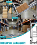2 In 1 Industrial Convertible Utility Trolley Platform Cart With Reinforced Aluminum Frame 1000 Lb Capacity As Cart And 550 Lb As Stair Climber Perfect For Moving Appliances Furniture And Heavy Luggage, warehouse handcart