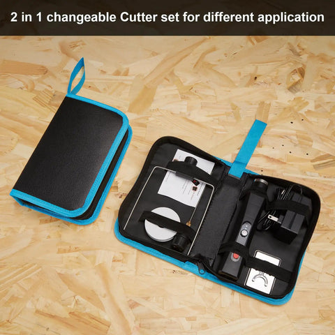 2 In 1 Electric Foam Cutter Pen Kit With Heated Wire And U Shape Tip Styrofoam Carving Knife Portable Carrying Case Workhorse Hot Wire Cutter For DIY Modeling And Foam Craft, open case.
