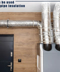 Two Roll Gray Duct Insulation Wrap With Thermal Foil Backing For HVAC Vents And Air Ducts 12 Inch Wide 20 Feet Long installed on pipes.