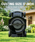 17 Inch Electric Lawn Mower with Brushless Motor and 6 Height Settings for Small to Medium Yards on lawn