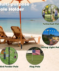 Beach Umbrella Sand Anchor Heavy Duty Outdoor Umbrella Holder No Dig Ground Base Easy Setup Wind Resistant for multiple uses