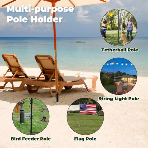 Beach Umbrella Sand Anchor Heavy Duty Outdoor Umbrella Holder No Dig Ground Base Easy Setup Wind Resistant for multiple uses