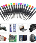 18 Piece Magnetic Screwdriver Set For Specs Phones And Watches With Flathead Phillips Pentalobe Torx Star Bits Tweezers