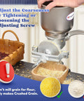 Cast Iron Manual Grain Mill Hand Grinder With Large Hopper For Corn Barley Wheat Berries Coffee Chickpeas Pepper Dried Beans Seeds And Home Brewing For Coarse And Uniform Grains