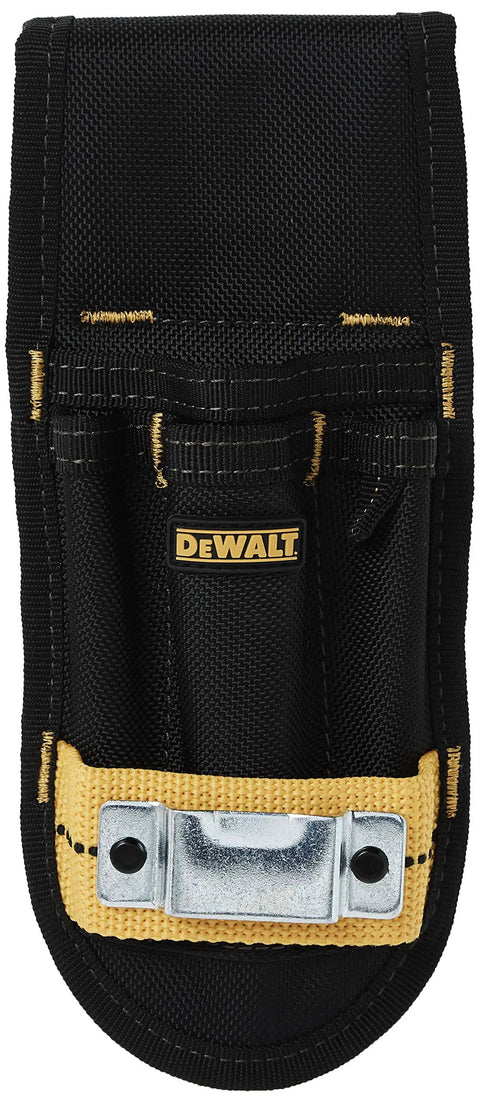 Front view of Heavy Duty 4 Pocket Tool Holder For Belts Up To Two And Three Quarters Inches Wide with steel tape clip
