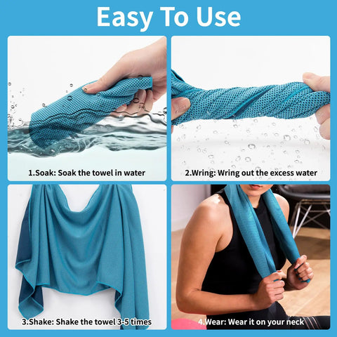 4 Pack Cooling Towels For Gym And Outdoors 40x12 Inches Soft Breathable Microfiber Instant Chill Reusable Sweat Towels