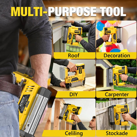 Pro Grade Cordless Brad Nailer Plays Nice With Dewalt 20V Packs No Battery Inside 2 In 1 18 Gauge Nailer And Stapler Includes 1000 Fasteners Built Tough For Home Fix Ups