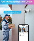 4 Pack 1080P HD TVI Security Cameras With 120Ft Night Vision Waterproof CCTV Bullet Cameras For Home Security Compatible With 720P 1080P 5MP 4K HD TVI DVR Systems capturing video of a delivery person