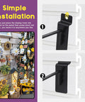 Installation of 20 Piece 4 Inch Heavy Duty Slatwall Hooks Kit For Garage Organization And Retail Display Slatwall Panel Hooks Gridwall And Pegboard Compatible Black Finish