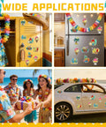 Summer Craft Fridge Magnet Kit For DIY Colorful Beach Fruit Ice Cream Magnets With 32 Cards 32 Magnets And 24 Paint Pens displayed
