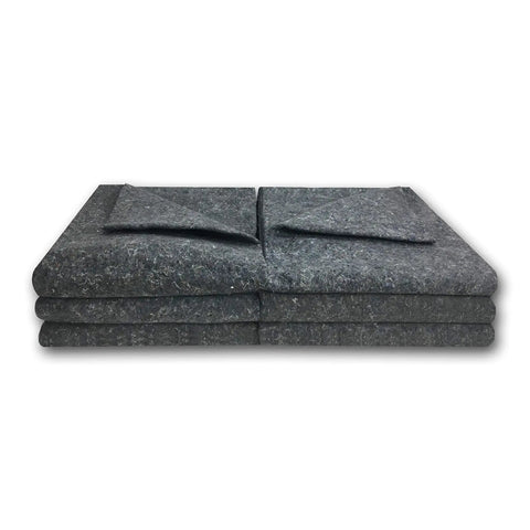 Stack of Pro Grade Moving Blankets 54 By 72 Inches Durable Lightweight Textile Skins for Furniture Protection and Storage