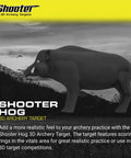 3D Hog Archery Target With Realistic Solid Body For True Field Practice, Vital Scoring Ring In Hit Zone, nighttime setting