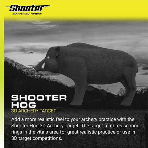 3D Hog Archery Target With Realistic Solid Body For True Field Practice, Vital Scoring Ring In Hit Zone, nighttime setting