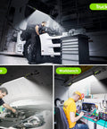 Magnetic Underhood LED Work Light 2000 Lumens Cordless With 5200mAh Rechargeable Battery illuminating truck and car.