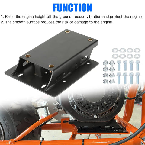 Torque Converter Riser Plate Kit Replacement For Predator 212cc 224cc 196cc Engines showing parts and installation on mini bike frame