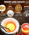 VEVOR 12KG propane melting furnace kit; stainless steel smelter with crucible and tongs for home metal casting