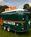 Turnkey Mobile Food Truck And Portable Snack Cart Commercial Kitchen Setup Coffee Bar Or Burger Grill Hustle green grill master food truck exterior