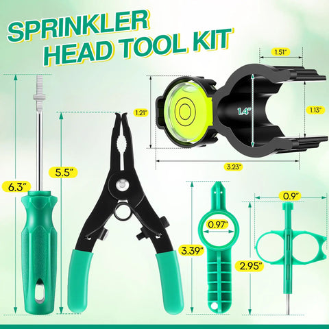 Five Pack All In One Sprinkler Head Tool Kit for Rain Bird and Hunter Systems Hold Up Tool With Bubble Level Rotor Adjustment