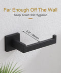 Matte Black Wall Mounted Toilet Paper Holder Stainless Steel SUS304 Rustproof Bathroom Accessory near wall