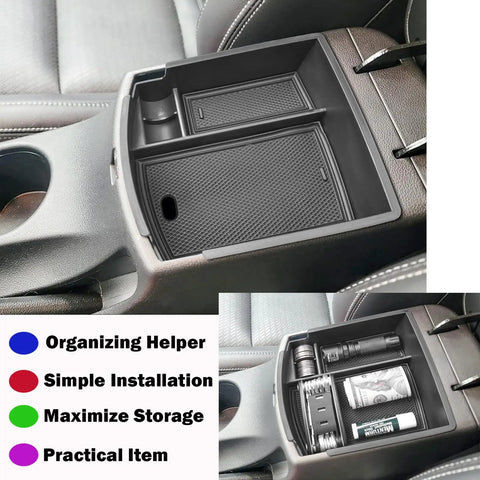 Center Console Organizer Tray For Hyundai Kona 2018 2019 2020 2021 2022 2023 Not For Kona EV in car with ABS dividers and storage