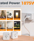 Plug And Play Remote Control Outlet Kit With Three Outlets And One Remote For Indoor Lamps, String Lights, Small Appliances