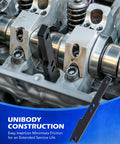 Close-up of Pro Grade 11 Piece Camshaft Timing Tool Set for Cummins ISX QSX X15 Diesel Engines in use on engine block.