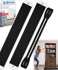 Heavy Duty Furniture Sliders With Reinforced Pull Handles And Grip Gloves For No Sweat Couch Safe Dryer Washer Gliding On Carpet Or Hardwood Floors Done Right, featuring two black slide mats with pull ropes.