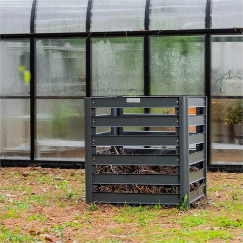 32 Inch Tall Modular Compost Bin For Easy Backyard Composting With A 90 By 30 By 32 Inch Build Galvanized Steel Rust Resistant