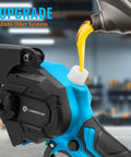 Oil being poured into Cordless Mini Chainsaw 6 Inch Electric Chainsaw With Two Batteries Portable Handheld DIY Friendly Pruning Saw