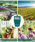 Two Pack Soil Moisture Meter Hygrometer for indoor outdoor plants, gardens, and farms; measuring moisture among potted plants and flowers.