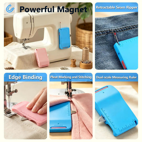 Pro Grade Magnetic Seam Guide For Sewing Machines With Built In Seam Ripper And Edge Guide For Precise Straight Stitching