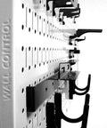 Heavy Duty White Steel Pegboard Panels Set Two 32 By 16 Inch For Garage And Home Shop Organization Built Tough Metal Pegboard Wall Mount System For Tool Storage, side view with hooks attached