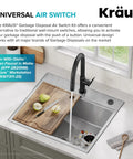 Garbage Disposal Air Switch Kit In Spot Free Stainless Steel With Push Button on kitchen sink with faucet and cutting board