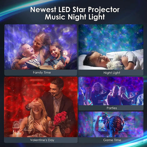 Dope Galaxy Projector For Bedroom With Ocean Light Bluetooth Speaker Water Wave Lamp And Starry Sky Night Light Ambient