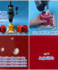 Diamond drill bit set for Dremel, 20 pcs (1-7,2-7,3-6), 1/8 in shank, 150-grit; front and close-up views