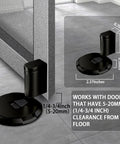 Mechanical Door Stop With Locking Action No Magnetic Floor Door Holder For Gaps Up To 1.2 Inches Adjustable Height Matte Black