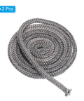 PATIKIL 2 pcs 3/8 x 86 in graphite fiberglass round wood stove gasket rope, gray high-temperature seal for stove door