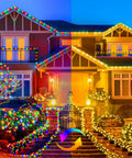 Mega 328Ft Outdoor LED Christmas String Lights With 720 LEDs Dual Color Warm White To Multicolor on house