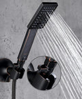 Close-up of Go-To Shower Flow Control Valve with brass body and lever handle, oil-rubbed bronze finish, attached to a wall