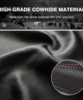 High-grade cowhide leather texture for Custom Fit Steering Wheel Cover For Tesla Cybertruck 2024 Plus with breathable pinholes.