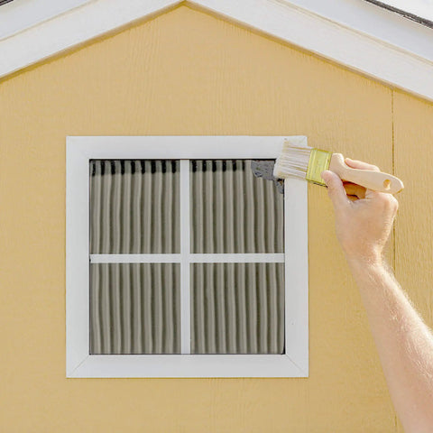 Applying Waterproof Patch and Seal Liquid Rubber Sealant Crystal Clear 16 Ounce Flexible Rubberized Coating on a window frame