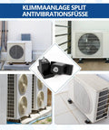 Heavy Duty Rubber Vibration Isolator Mounts 4 Pack For Mini Split HVAC Heat Pump and Central Air Condensers, shown in use.