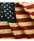 Tea Stained Vintage Style American Flag 3x5 Foot With Embroidered Stars And Sewn Stripes Four Rows Of Lock Stitching