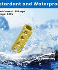 15 Piece Wire Connector Nut Kit For 10-6 AWG Cables, 80A Quick Wiring Terminal in water showing retardant and waterproof feature